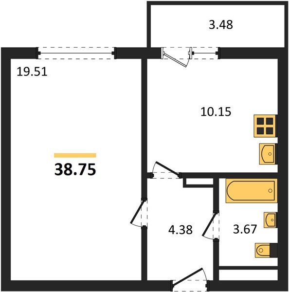 Фото №1: 1-комнатная квартира 38&nbsp;м², 11/12&nbsp;эт. - Майкоп