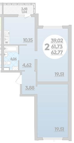 Фото №1: 2-комнатная квартира 62&nbsp;м², 1/12&nbsp;эт. - Майкоп