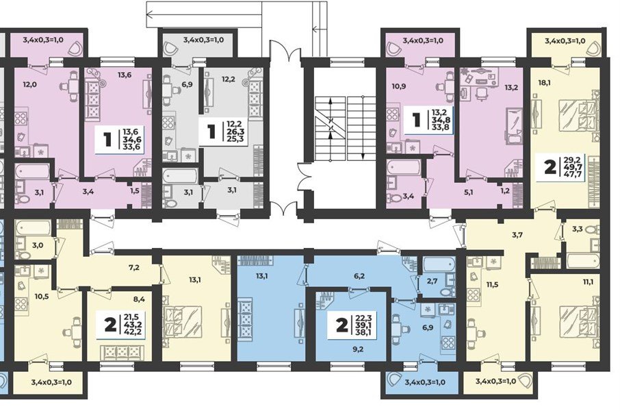 Фото №8: 1-комнатная квартира 25&nbsp;м², 1/5&nbsp;эт. - Новая Адыгея, мкр. жилой комплекс Дарград