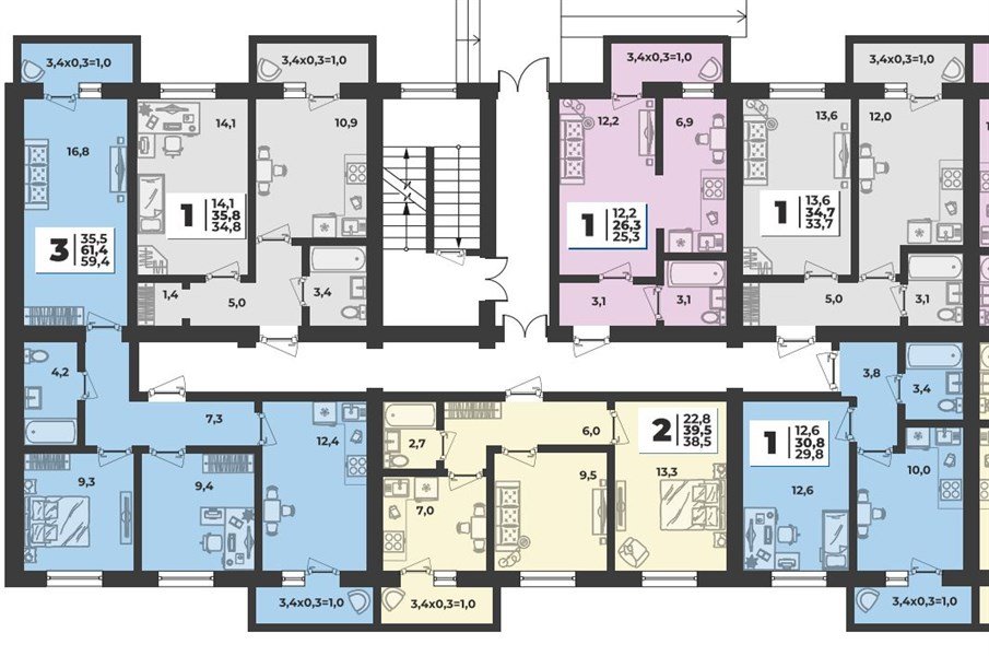 Фото №8: 1-комнатная квартира 25&nbsp;м², 1/5&nbsp;эт. - Новая Адыгея, мкр. жилой комплекс Дарград