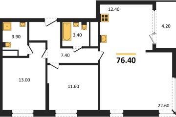 Фото №1: 3-комнатная квартира 78 м², 18/18 эт. - Краснодар, мкр. ЖК Первое Место,