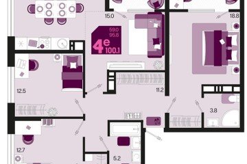 Фото №1: 3-комнатная квартира 104 м², 9/18 эт. - Краснодар, мкр. ЖК Первое Место,
