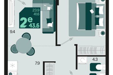 Фото №1: 1-комнатная квартира 45 м², 2/18 эт. - Краснодар, мкр. ЖК Первое Место, ул. Виктора Казанцева, 1.2лит2