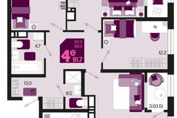 Фото №1: 3-комнатная квартира 95 м², 18/18 эт. - Краснодар, мкр. Карасунский внутригородской округ, ул. Виктора Казанцева
