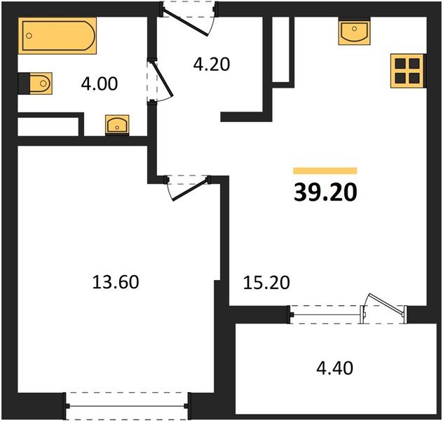 Фото №1: 1-комнатная квартира 41&nbsp;м², 18/18&nbsp;эт. - Краснодар, Карасунский внутригородской округ, мкр. ЖК Первое Место, ул. Виктора Казанцева, 1.2лит1