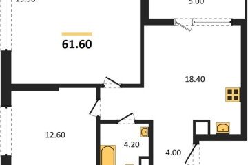 Фото №1: 2-комнатная квартира 64 м², 9/18 эт. - Краснодар, мкр. ЖК Первое Место, ул. Виктора Казанцева, 1.3лит2