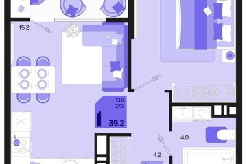 Фото №1: 1-комнатная квартира 41 м², 18/18 эт. - Краснодар, мкр. ЖК Первое Место, ул. Виктора Казанцева, 1.3лит2