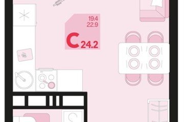 Фото №1: Студия 25 м², 18/18 эт. - Краснодар, мкр. ЖК Первое Место, ул. Виктора Казанцева, 1.3лит2