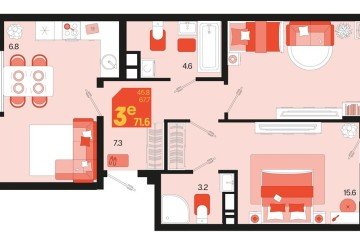 Фото №1: 2-комнатная квартира 75 м², 9/18 эт. - Краснодар, мкр. ЖК Первое Место,