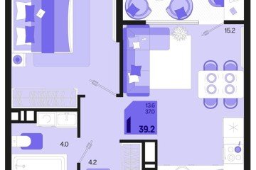 Фото №1: 1-комнатная квартира 41 м², 18/18 эт. - Краснодар, мкр. ЖК Первое Место,