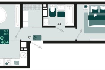 Фото №1: 1-комнатная квартира 50 м², 2/18 эт. - Краснодар, мкр. ЖК Первое Место,