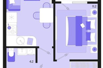 Фото №1: 1-комнатная квартира 39 м², 2/18 эт. - Краснодар, мкр. ЖК Первое Место,