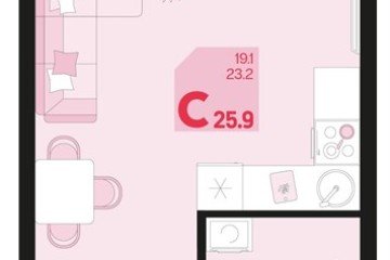 Фото №1: Студия 28 м², 2/18 эт. - Краснодар, мкр. ЖК Первое Место,
