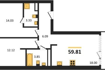 Фото №1: 2-комнатная квартира 62 м², 7/16 эт. - Краснодар, мкр. жилой квартал Патрики,