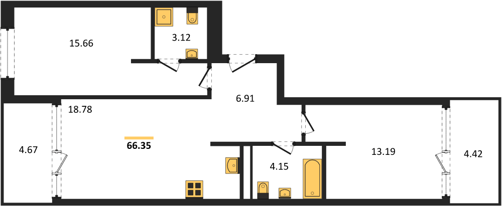 Фото №1: 2-комнатная квартира 70&nbsp;м², 15/16&nbsp;эт. - Краснодар, Карасунский внутригородской округ, Хлопчато-бумажный Комбинат, мкр. жилой квартал Патрики