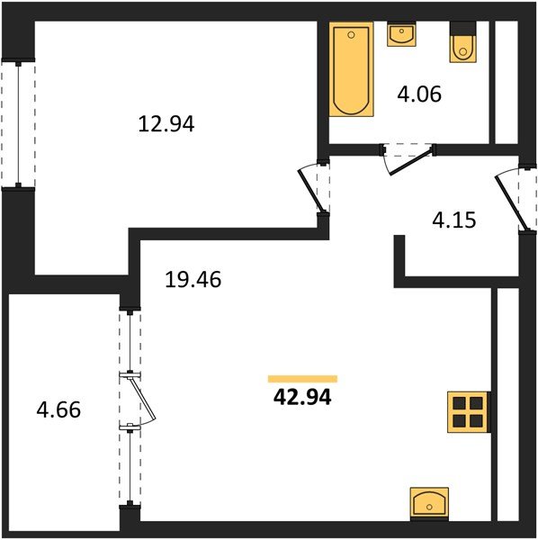 Фото №1: 1-комнатная квартира 45&nbsp;м², 12/16&nbsp;эт. - Краснодар, Карасунский внутригородской округ, Хлопчато-бумажный Комбинат, мкр. жилой квартал Патрики