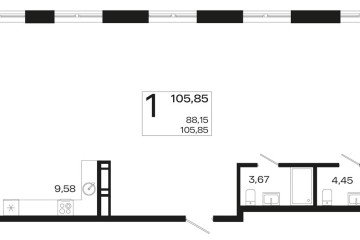 Фото №1: 1-комнатная квартира 105 м², 16/16 эт. - Краснодар, мкр. жилой квартал Патрики,