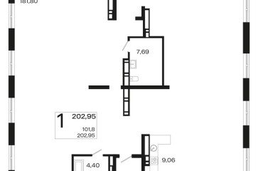 Фото №1: 1-комнатная квартира 202 м², 16/16 эт. - Краснодар, мкр. жилой квартал Патрики,