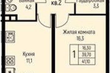 Фото №1: 1-комнатная квартира 41 м², 1/3 эт. - Берёзовый, мкр. жилой комплекс Нова Вита, ул. имени А.Н. Лодыгина, 6к3