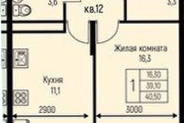 Фото №1: 1-комнатная квартира 40 м², 3/3 эт. - Берёзовый, мкр. жилой комплекс Нова Вита, ул. имени А.Н. Лодыгина, 6к3