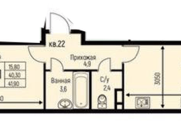 Фото №1: 1-комнатная квартира 41 м², 1/3 эт. - Берёзовый, мкр. жилой комплекс Нова Вита, ул. имени А.Н. Лодыгина, 6к3
