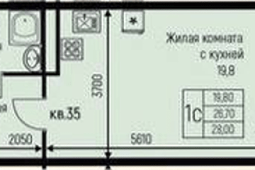 Фото №1: Студия 28 м², 3/3 эт. - Берёзовый, мкр. жилой комплекс Нова Вита, ул. имени А.Н. Лодыгина, 6к3