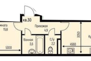 Фото №1: 1-комнатная квартира 41 м², 2/3 эт. - Берёзовый, мкр. жилой комплекс Нова Вита, ул. имени А.Н. Лодыгина, 6к3