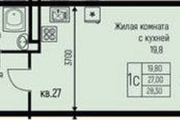Фото №1: Студия 28 м², 2/3 эт. - Берёзовый, мкр. жилой комплекс Нова Вита, ул. имени А.Н. Лодыгина, 6к3
