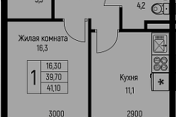 Фото №1: 1-комнатная квартира 41 м², 1/3 эт. - Берёзовый, мкр. жилой комплекс Нова Вита, ул. имени А.Н. Лодыгина, 6лит7