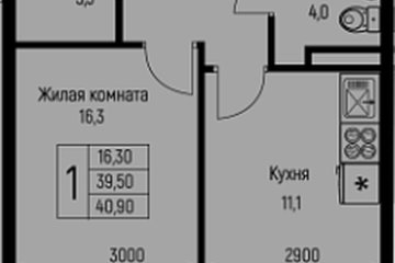 Фото №1: 1-комнатная квартира 40 м², 2/3 эт. - Берёзовый, мкр. жилой комплекс Нова Вита, ул. имени А.Н. Лодыгина, 6лит7