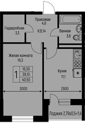 Фото №1: 1-комнатная квартира 40&nbsp;м², 3/3&nbsp;эт. - Берёзовый, Прикубанский внутригородской округ, Прогресс, жилой комплекс Прогресс, мкр. жилой комплекс Нова Вита, ул. имени А.Н. Лодыгина, 6лит7