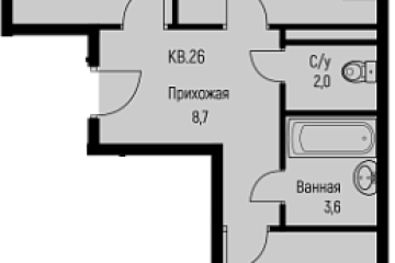Фото №1: 2-комнатная квартира 63 м², 3/3 эт. - Берёзовый, мкр. жилой комплекс Нова Вита, ул. имени А.Н. Лодыгина, 6лит7