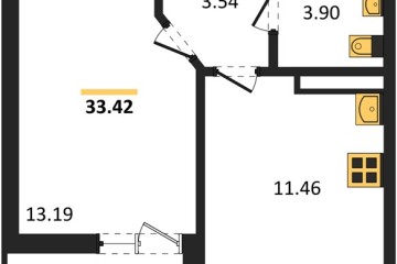 Фото №1: 1-комнатная квартира 33 м², 2/18 эт. - Краснодар, мкр. ЖК Архитектор,