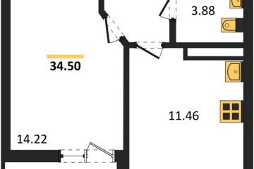 Фото №1: 1-комнатная квартира 34 м², 5/18 эт. - Краснодар, мкр. ЖК Архитектор,