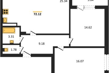 Фото №1: 2-комнатная квартира 72 м², 2/18 эт. - Краснодар, мкр. ЖК Архитектор,