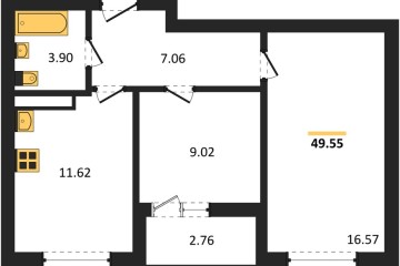 Фото №1: 2-комнатная квартира 49 м², 6/18 эт. - Краснодар, мкр. ЖК Архитектор,