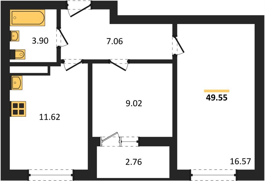 Фото №1: 2-комнатная квартира 49&nbsp;м², 6/18&nbsp;эт. - Краснодар, Прикубанский внутригородской округ, мкр. ЖК Архитектор