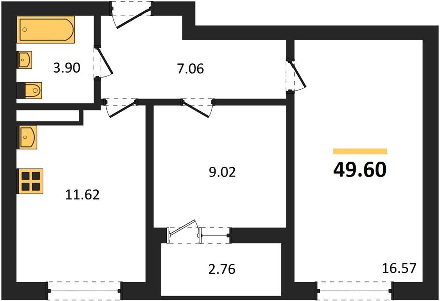 Фото №1: 2-комнатная квартира 49&nbsp;м², 9/18&nbsp;эт. - Краснодар, Прикубанский внутригородской округ, мкр. ЖК Архитектор