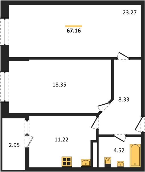Фото №1: 2-комнатная квартира 66&nbsp;м², 6/18&nbsp;эт. - Краснодар, Прикубанский внутригородской округ, мкр. ЖК Архитектор