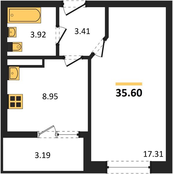 Фото №1: 1-комнатная квартира 35&nbsp;м², 2/18&nbsp;эт. - Краснодар, Прикубанский внутригородской округ, мкр. ЖК Архитектор
