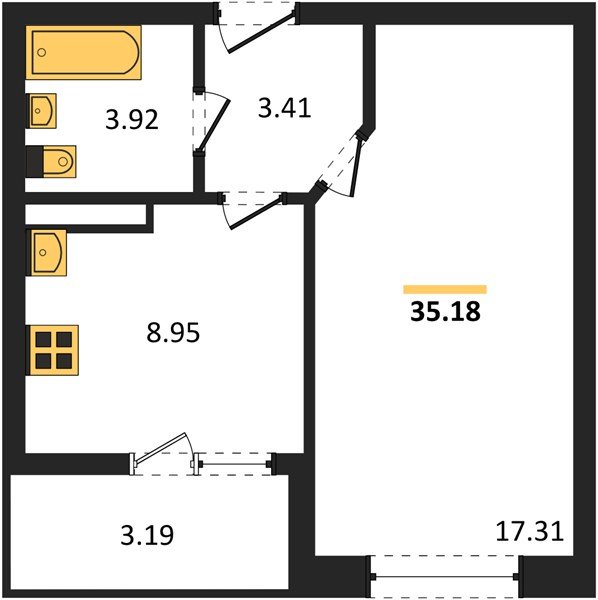Фото №1: 1-комнатная квартира 35&nbsp;м², 6/18&nbsp;эт. - Краснодар, Прикубанский внутригородской округ, мкр. ЖК Архитектор