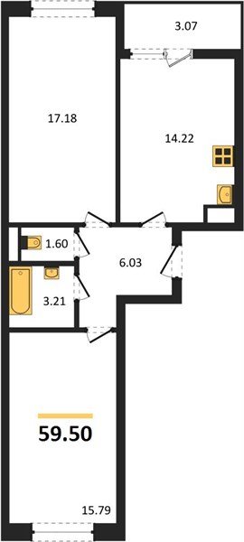 Фото №1: 2-комнатная квартира 59&nbsp;м², 7/18&nbsp;эт. - Краснодар, Прикубанский внутригородской округ, мкр. ЖК Архитектор
