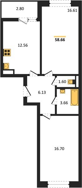 Фото №1: 2-комнатная квартира 58&nbsp;м², 8/18&nbsp;эт. - Краснодар, Прикубанский внутригородской округ, мкр. ЖК Архитектор