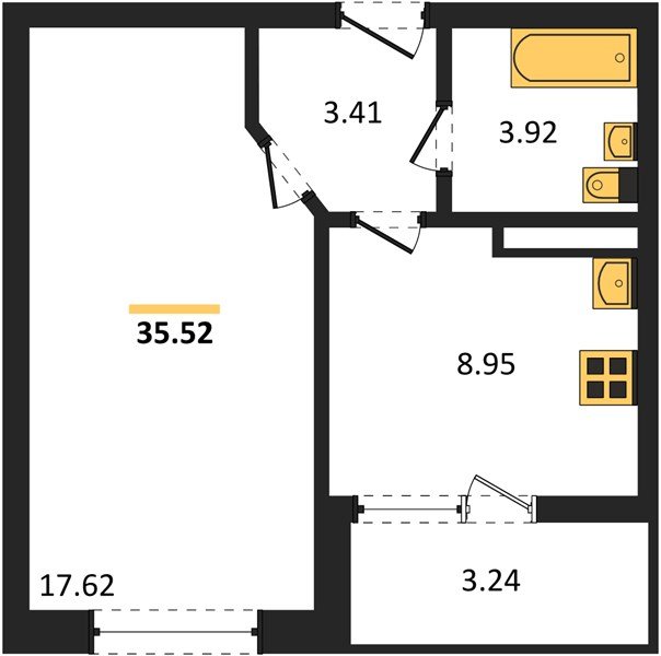 Фото №1: 1-комнатная квартира 35&nbsp;м², 12/18&nbsp;эт. - Краснодар, Прикубанский внутригородской округ, мкр. ЖК Архитектор