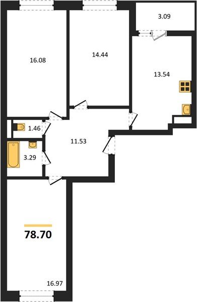 Фото №1: 3-комнатная квартира 78&nbsp;м², 6/18&nbsp;эт. - Краснодар, Прикубанский внутригородской округ, мкр. ЖК Архитектор