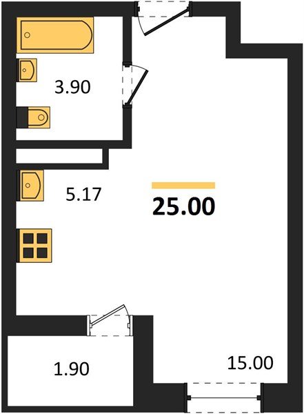 Фото №1: Студия 25&nbsp;м², 5/18&nbsp;эт. - Краснодар, Прикубанский внутригородской округ, мкр. ЖК Архитектор
