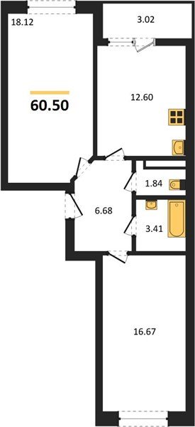 Фото №1: 2-комнатная квартира 60&nbsp;м², 5/18&nbsp;эт. - Краснодар, Прикубанский внутригородской округ, мкр. ЖК Архитектор