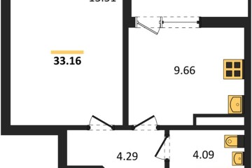 Фото №1: 1-комнатная квартира 33 м², 7/18 эт. - Краснодар, мкр. ЖК Архитектор,