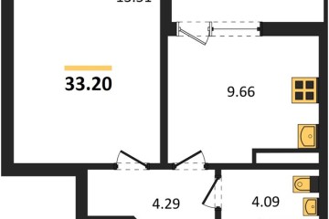 Фото №1: 1-комнатная квартира 33 м², 11/18 эт. - Краснодар, мкр. ЖК Архитектор,