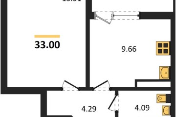 Фото №1: 1-комнатная квартира 33 м², 15/18 эт. - Краснодар, мкр. ЖК Архитектор,